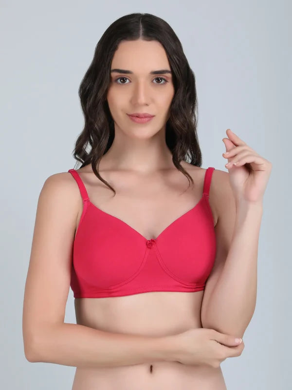 Non Padded Bra In Combo Pack Of 3 Colour (Pink, Black, Light Pink)