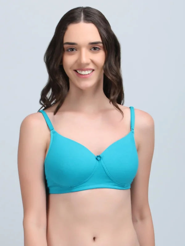 Padded Bra In Sky Blue Colour