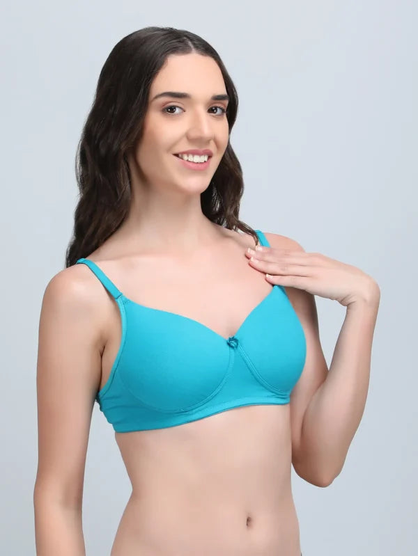 Padded Bra In Sky Blue Colour