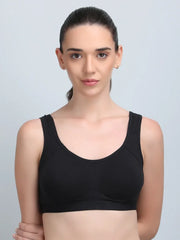 Medium Impact Padded Sports Bra in Black