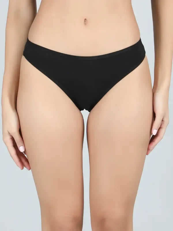 Low Waist Bikini Panty Combo Pack Of 3 (Black,Pink,Brown)