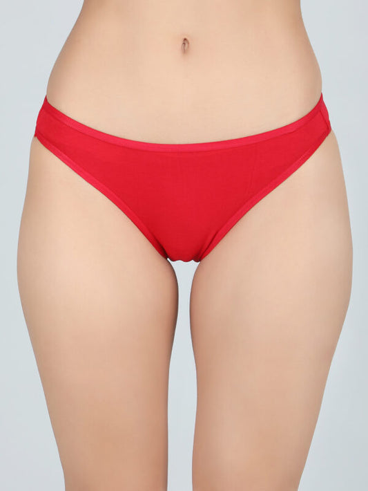Low Waist Bikini Panty in Red Colour