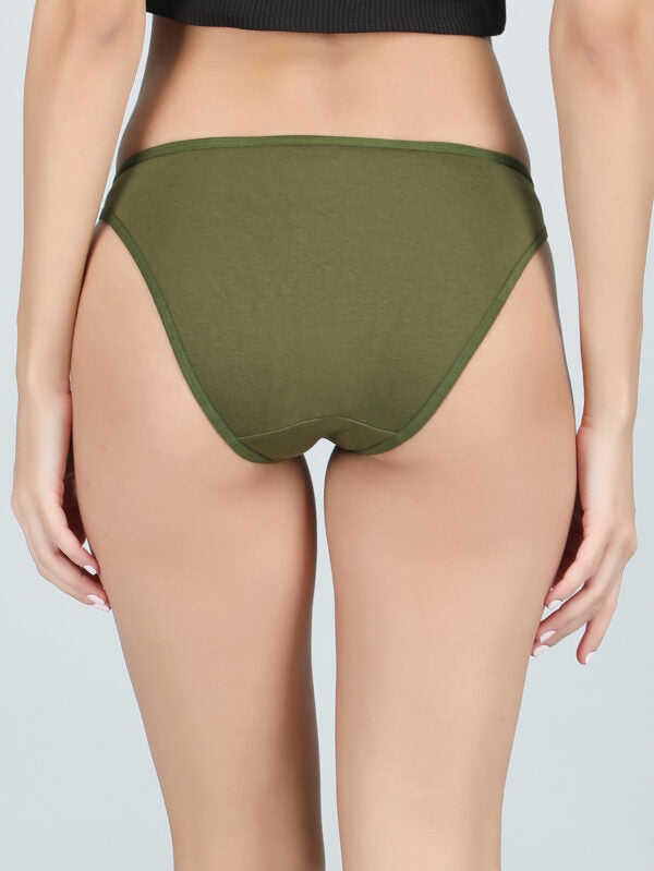 Low Waist Bikini Panty in Olive Green Colour