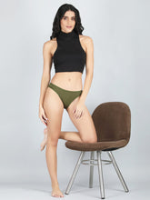 Low Waist Bikini Panty in Olive Green Colour