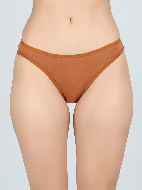 Low Waist Bikini Panty Combo Pack Of 3 (Black,Pink,Brown)