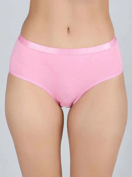Mid Waist Hipster Panty in Pink Colour – Cotton