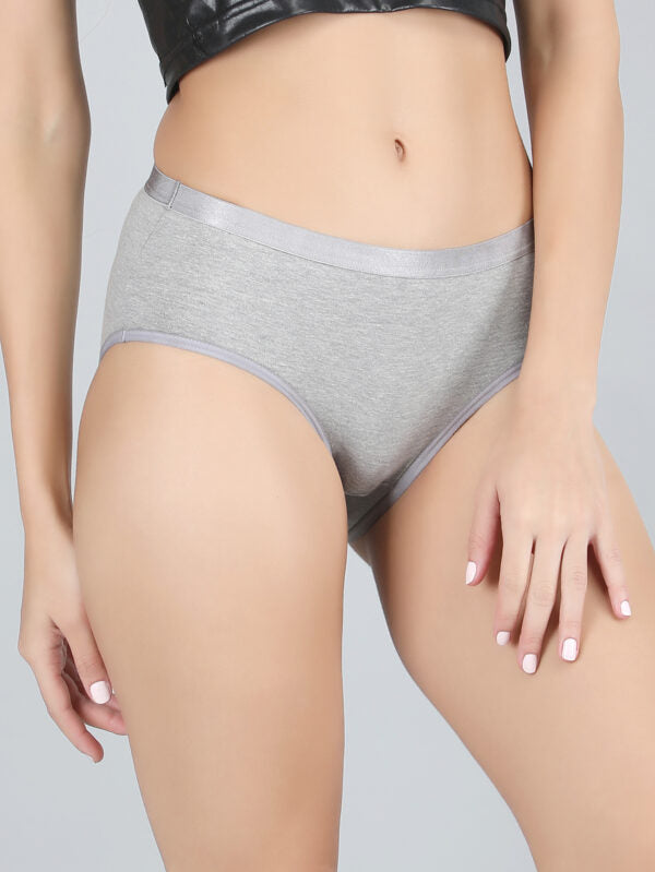 Mid Waist Hipster Panty in Grey Colour – Cotton
