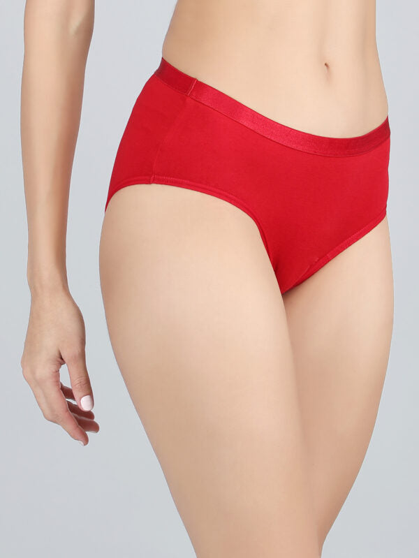 Mid Waist Hipster Panty in Red Colour – Cotton