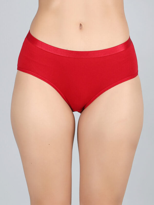 Mid Waist Hipster Panty in Red Colour – Cotton