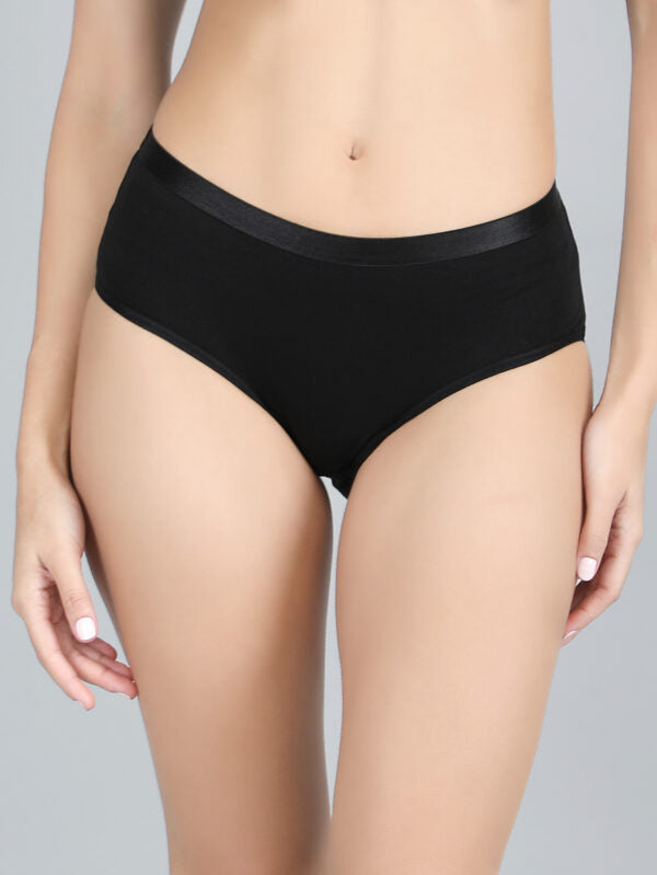 Mid Waist Hipster Panty Combo Pack Of 3 (Black, Olivegreen, Red)