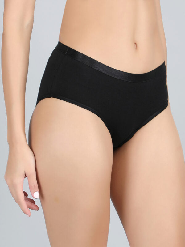 Mid Waist Hipster Panty in Black Colour – Cotton