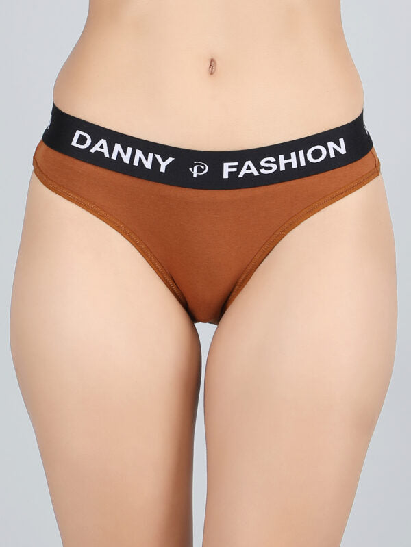 Mid Rise Bikini Panty in Brown Colour.