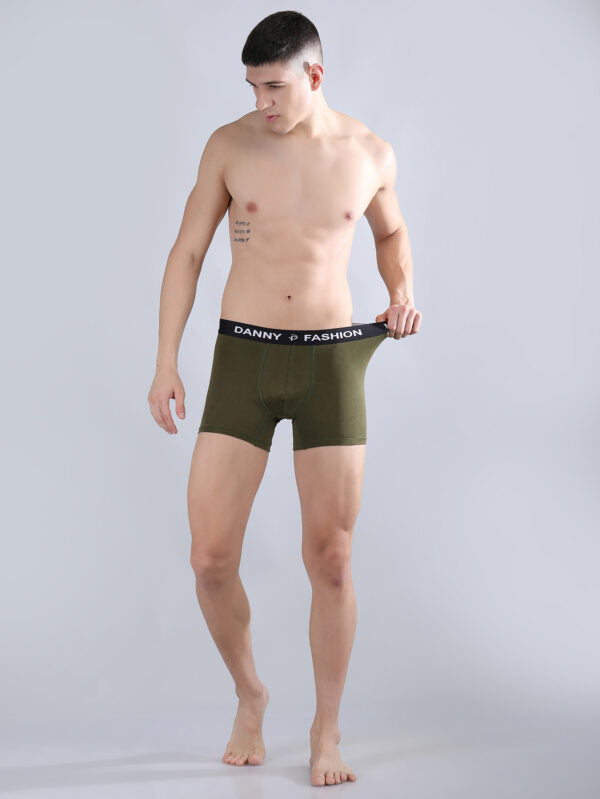 Danny Fashion Mens Breathable Trunk In Olive Green Colour.