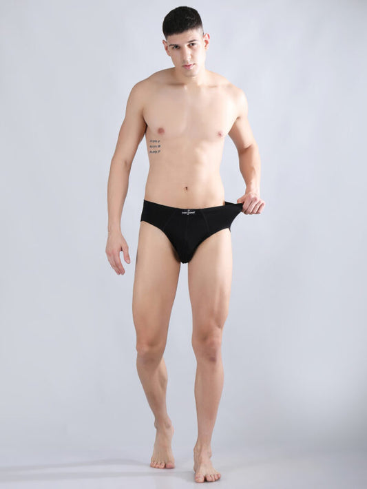 Danny Fashion Mid Brief In Black Colour