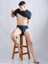 Danny Fashion Mid Brief In Peacock Blue Colour