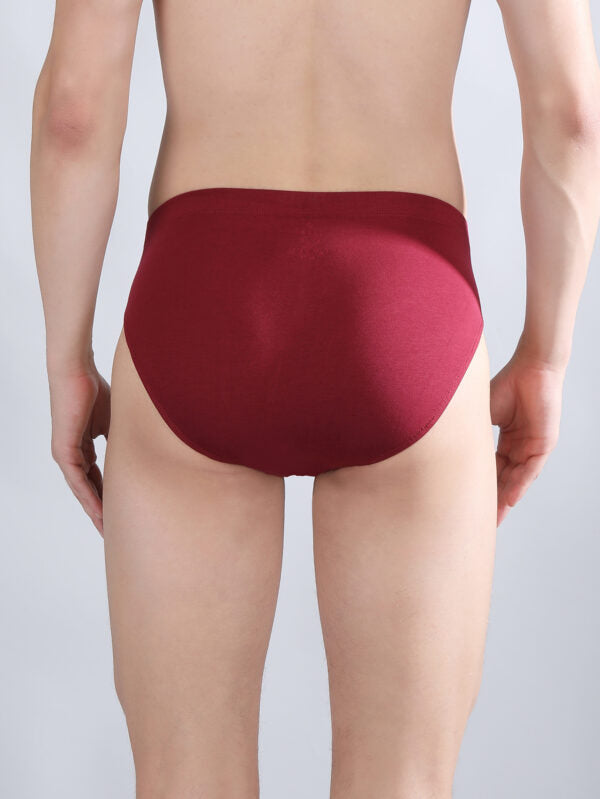 Danny Fashion Mid Brief In Maroon Colour