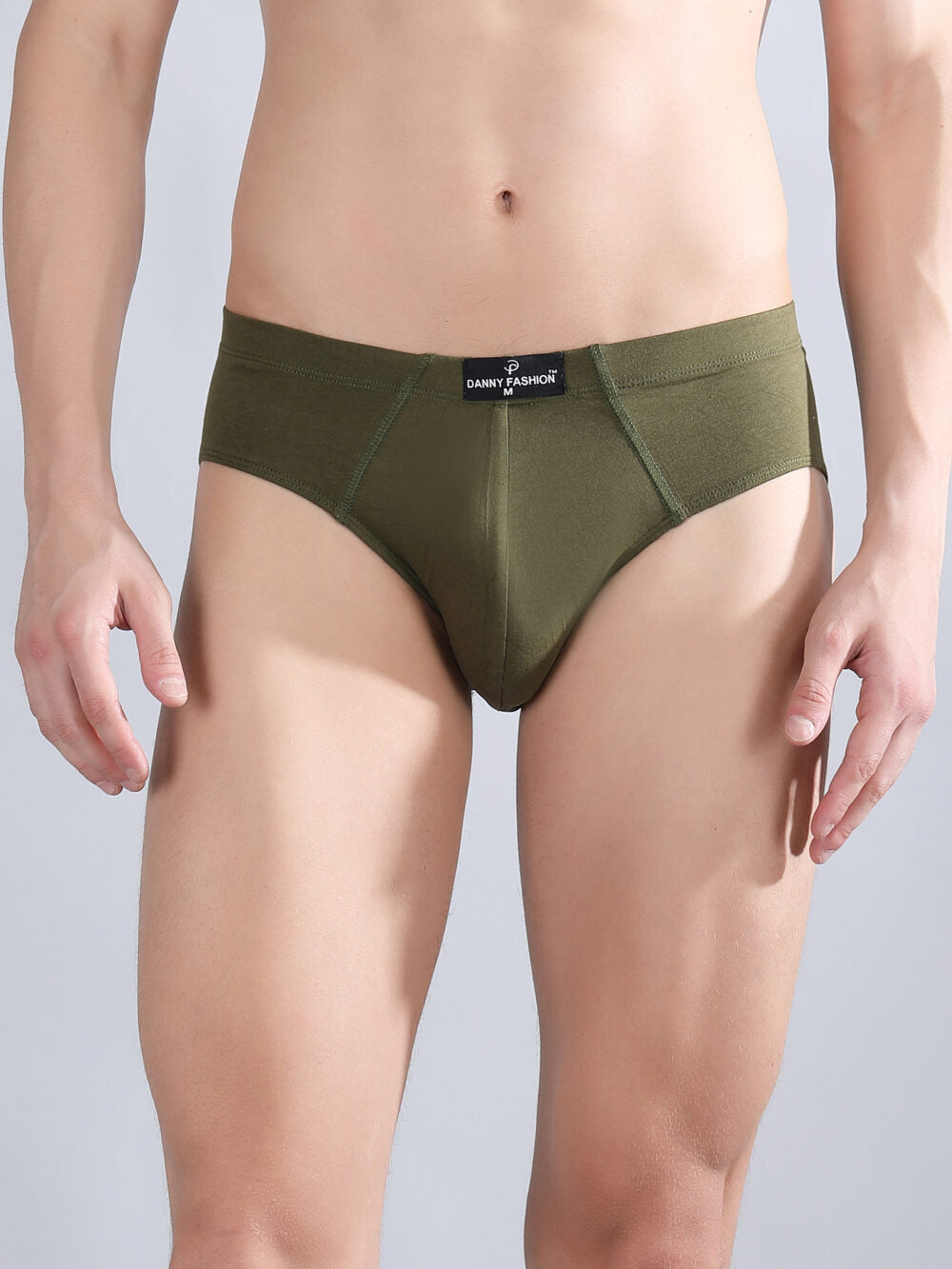 Danny Fashion Mid Brief In Olive Green Colour