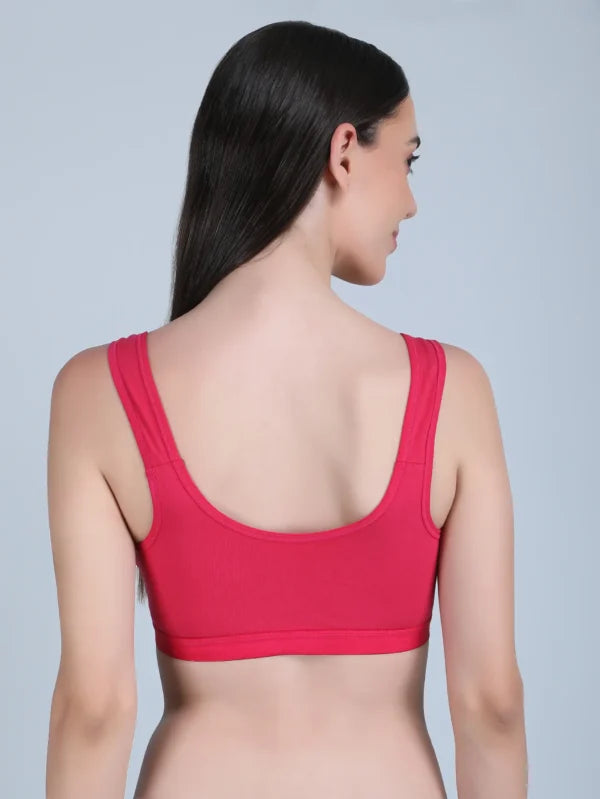 Medium Impact Padded Sports Bra in Pink Colour