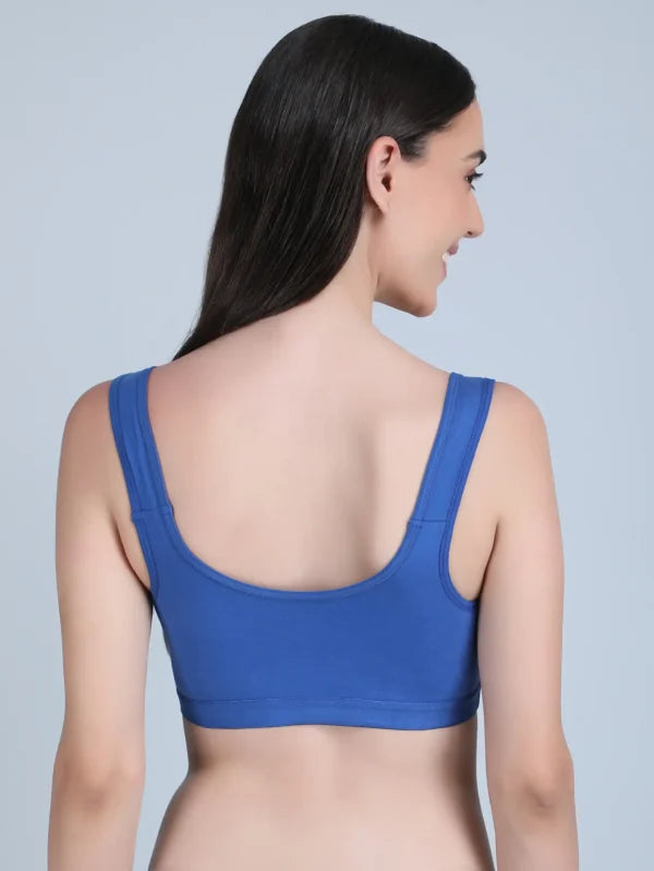Medium Impact Padded Sports Bra in Blue Colour