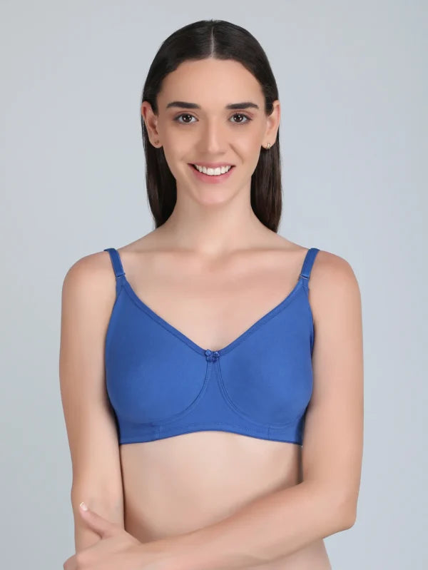 Non Paded Bra In Blue Colour