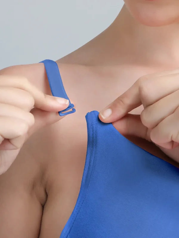 Non Paded Bra In Blue Colour