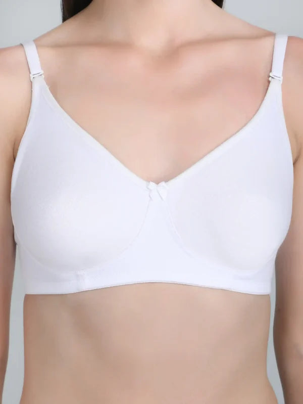 Non Paded Bra In White Colour