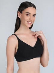 Non Padded Bra In Combo Pack Of 3 Colour (Pink, Black, Light Pink)