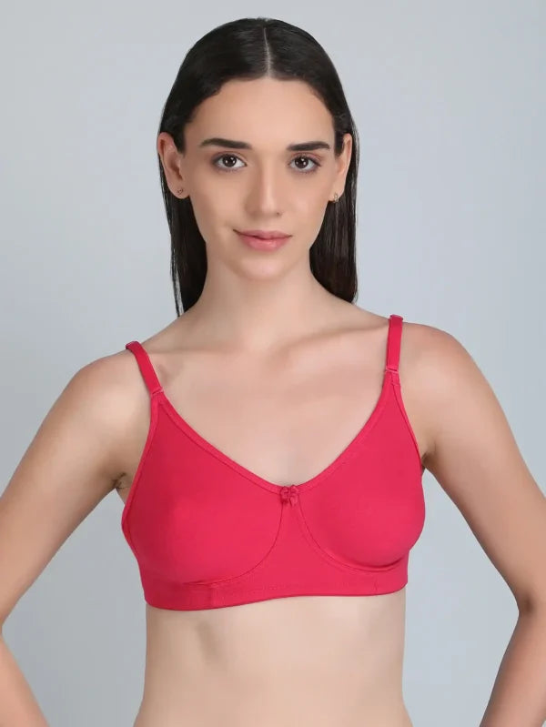 Non Padded Bra In Pink Colour