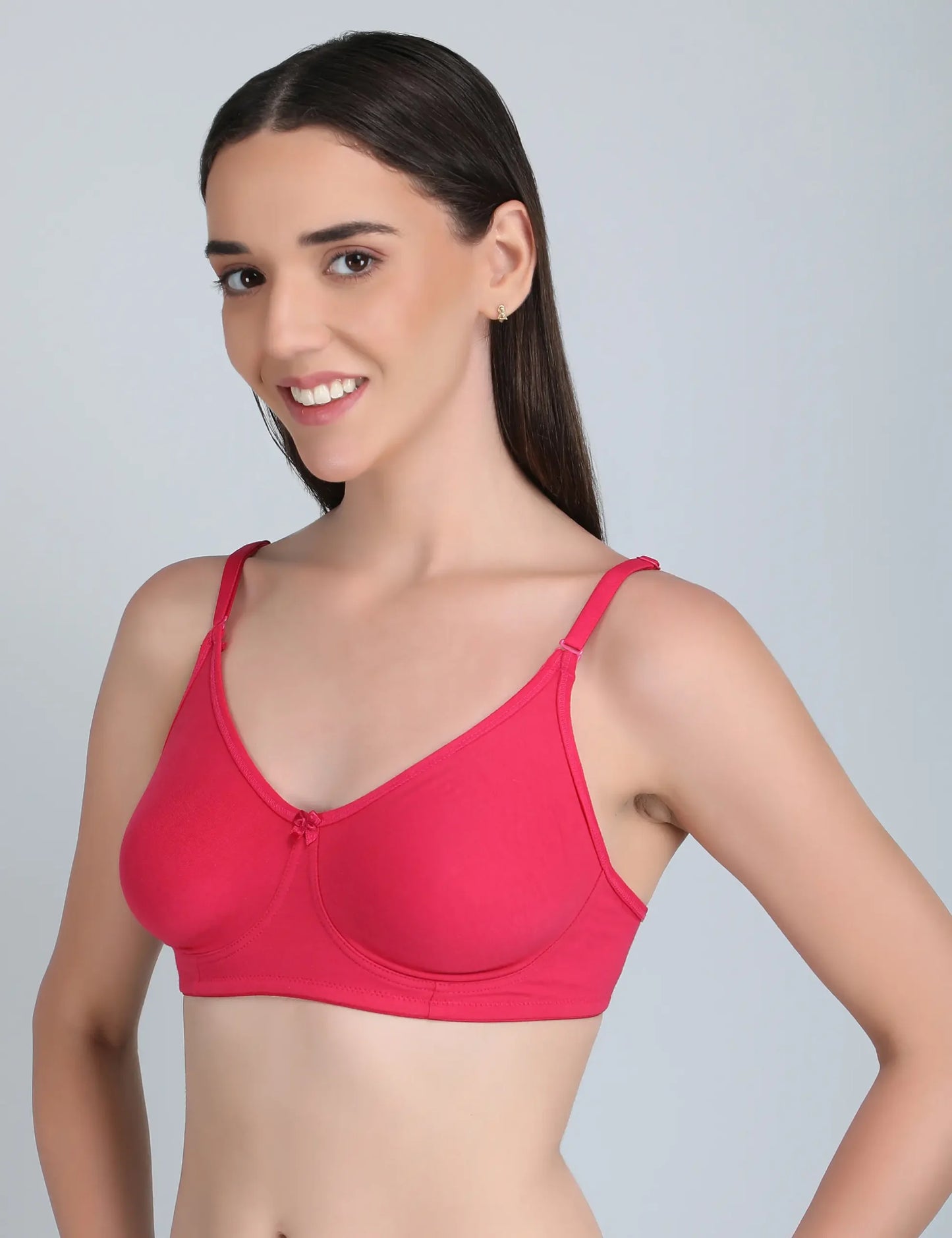 Non Padded Bra In Pink Colour