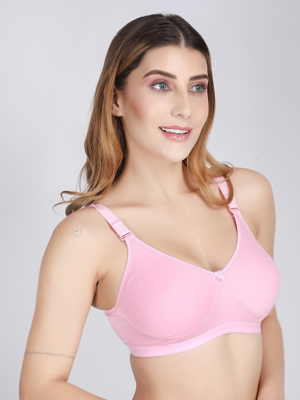 Non Padded Bra Light Pink Colour