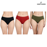 Full Coverage Hipster Panty Combo Pack Of 3 (Black,Olivegreen,Maroon)