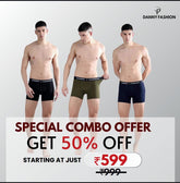 Danny Fashion Men’s Premium Trunk (Cotton Lycra) Combo Pack Of 3