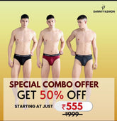 Danny Fashion Cotton Lycra Men’s Mid Outer Briefs – Combo Pack of 3 | Daily Comfort Fit