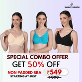 Danny Fashion Non-Padded Bra Combo Pack (3 Pcs) – Comfortable Daily Wear
