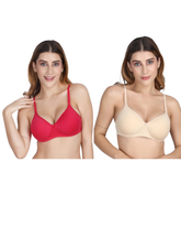 Danny Fashion Women’s 100% Cotton Padded Bra – 2 Pc Combo | Full Coverage & Comfortable
