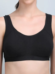 Medium Impact Padded Sports Bra in Combo Pack Of 3 Colour (Pink, Black, Light Pink)