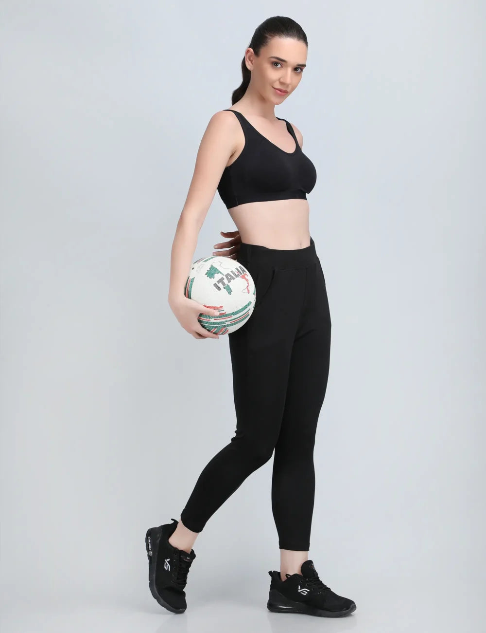 Medium Impact Padded Sports Bra in Black