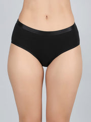 Mid Waist Hipster Panty Combo Pack Of 3 (Black,Grey,Brown)