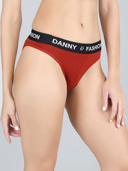Mid Rise Bikini Panty in Maroon Colour.