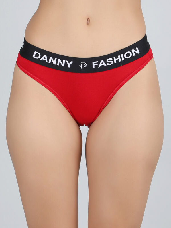 Mid Rise Bikini Panty in Red Colour.