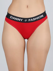 Mid Rise Bikini Panty in Red Colour.