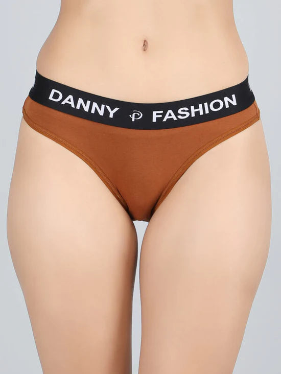 Mid Rise Bikini Panty Combo pack of 3 (Black,Brown Gray)
