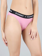 Mid Rise Bikini Panty in Pink Colour.