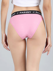 Mid Rise Bikini Panty in Pink Colour.