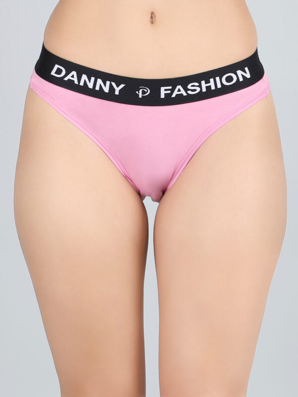 Mid Rise Bikini Panty in Pink Colour.