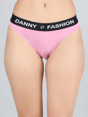 Mid Rise Bikini Panty in Pink Colour.