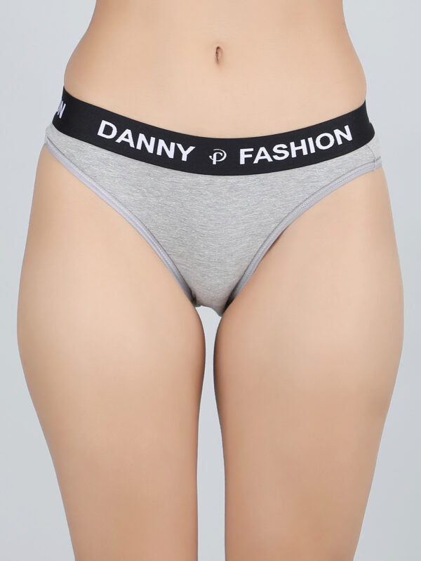 Mid Rise Bikini Panty in Grey Colour.