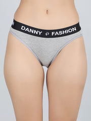 Mid Rise Bikini Panty in Grey Colour.