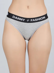 Mid Rise Bikini Panty Combo pack of 3 (Black,Brown Gray)