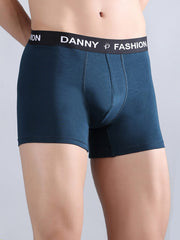 Danny Fashion Mens Breathable Trunk In Peacock Blue Colour.